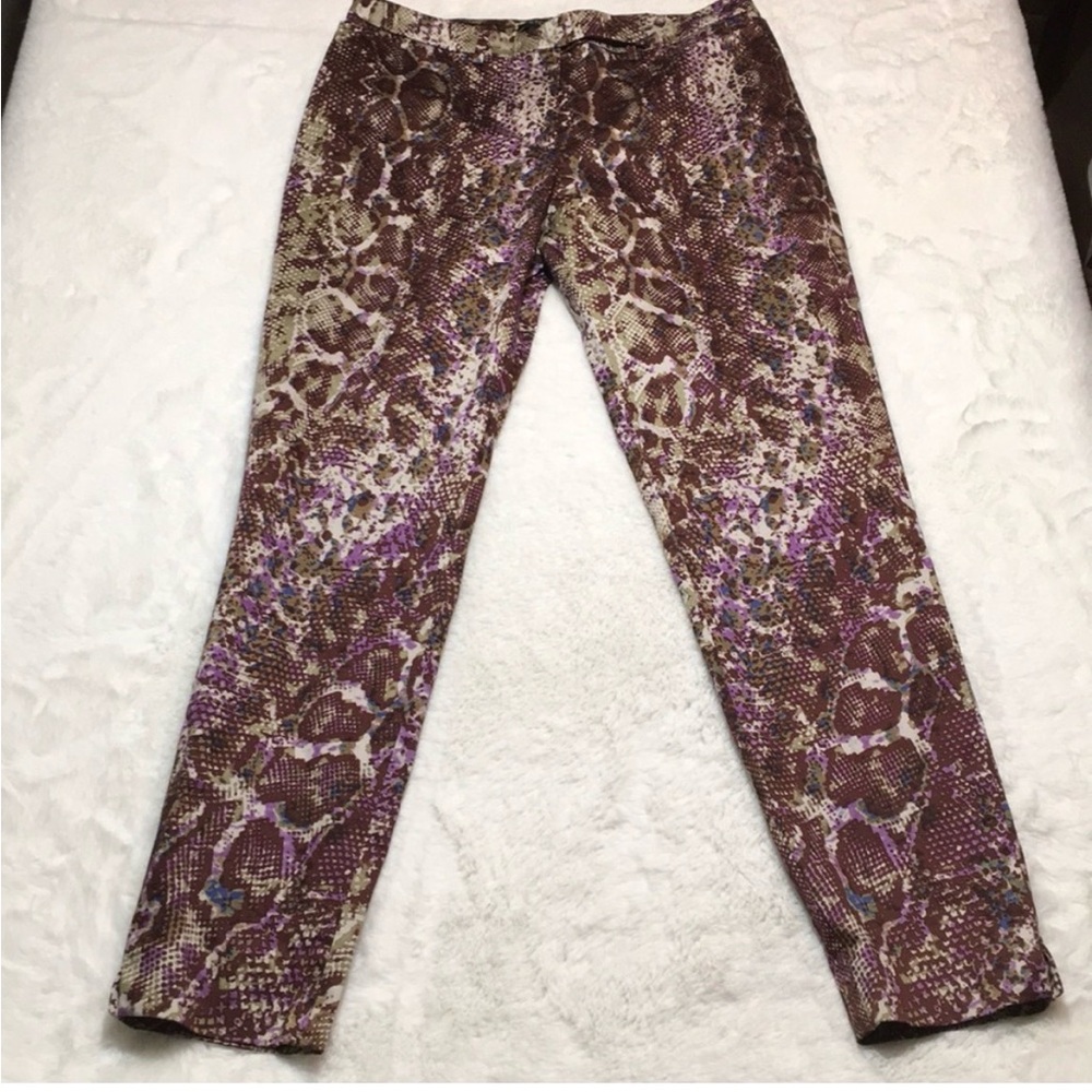 Etcetera Snakeskin Print Ankle Pants, Size 8